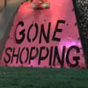gone shopping sign