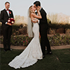 KRISTEN HENNEK Thumbnail KRISTEN HENNEK Photographyn- Bride and groom first kiss outside at sunset thumbnail size