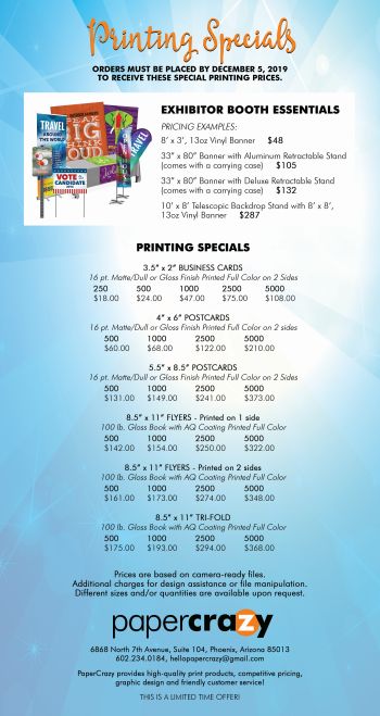 2019 Printing Specials 2019 Printing Specials