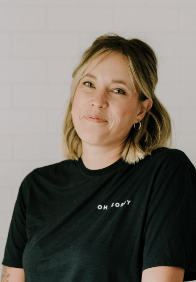 colleen pastoor wearing black tshirt with
