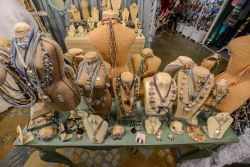 Jewelry on necklace stands