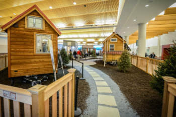 Tiny Homes with a paver and gravel walkway