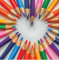 Teacher Day Image Heart Colored Pencils