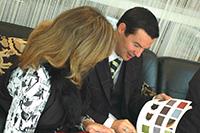 Ask-an-Expert-200 A designer showing customer color options