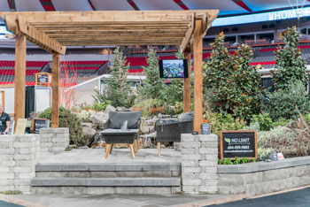 Patio with gazebo and lounge chairs