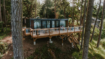 Modular Container Home in the woods