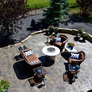 Patio set under the sun