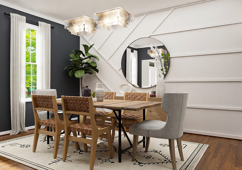 accent wall in dining room