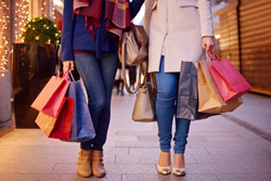 ladies with shopping bags