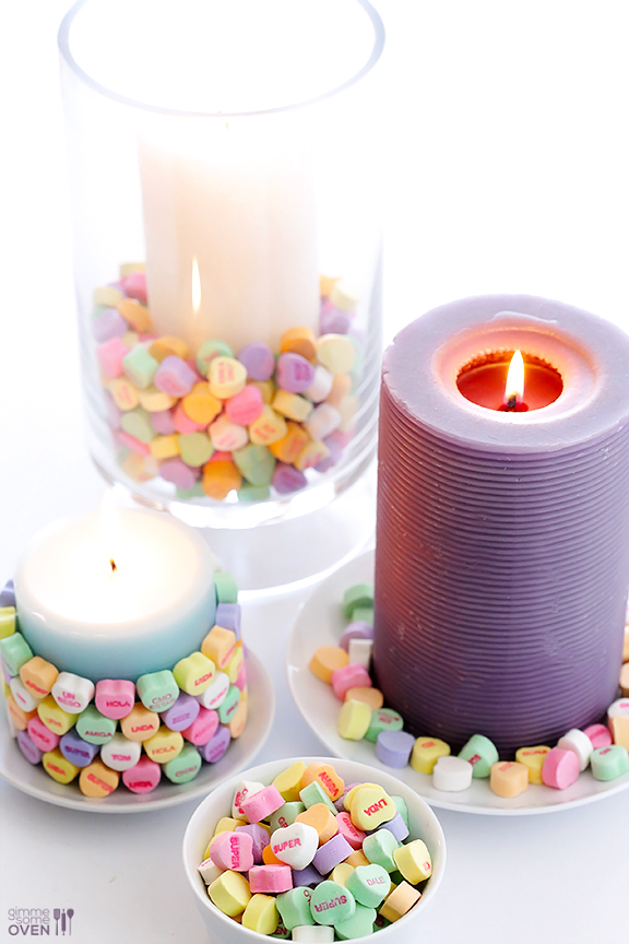 Candy Heart Candles