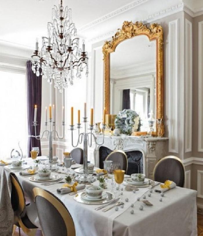 Silver and Gold Dining Room