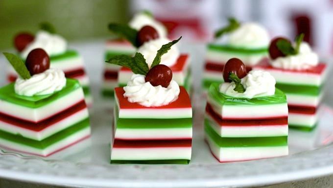 Red and Green Jell-O Shots