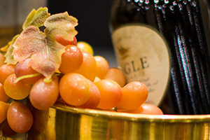 grapes and wine bottle grapes and wine bottle