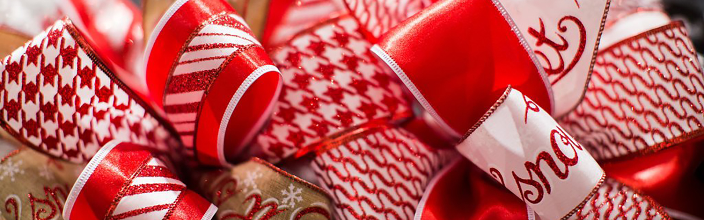 Christmas red and white bows